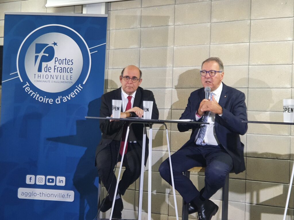 Michel Liebgott (Val de Fensch) et Pierre Cuny (Portes de France - Thionville) ont présenté leur future grande agglomération.